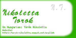 nikoletta torok business card