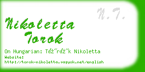 nikoletta torok business card